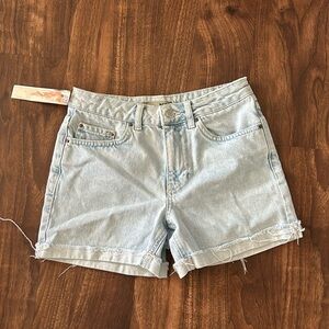Light Wash Topshop Moto Jean Shorts